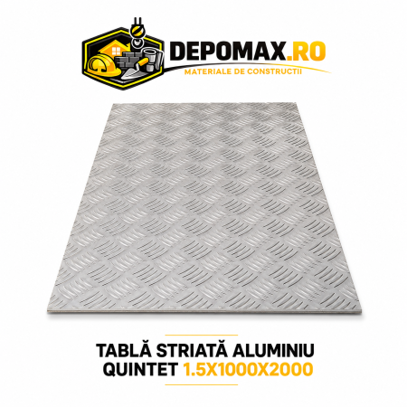 Tabla aluminiu striata 1.5mm , 1000x2000mm (5754)
